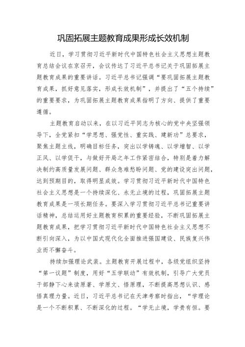 巩固拓展主题教育成果+形成长效机制.docx