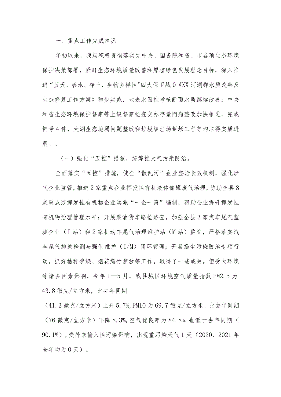 生态环境分局2022上半年工作总结及下半年工作安排.docx_第2页