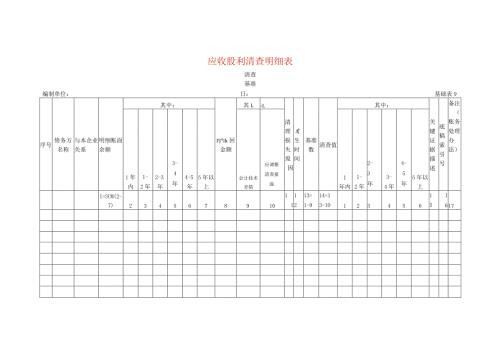 应收股利清查工作底稿明细表.docx
