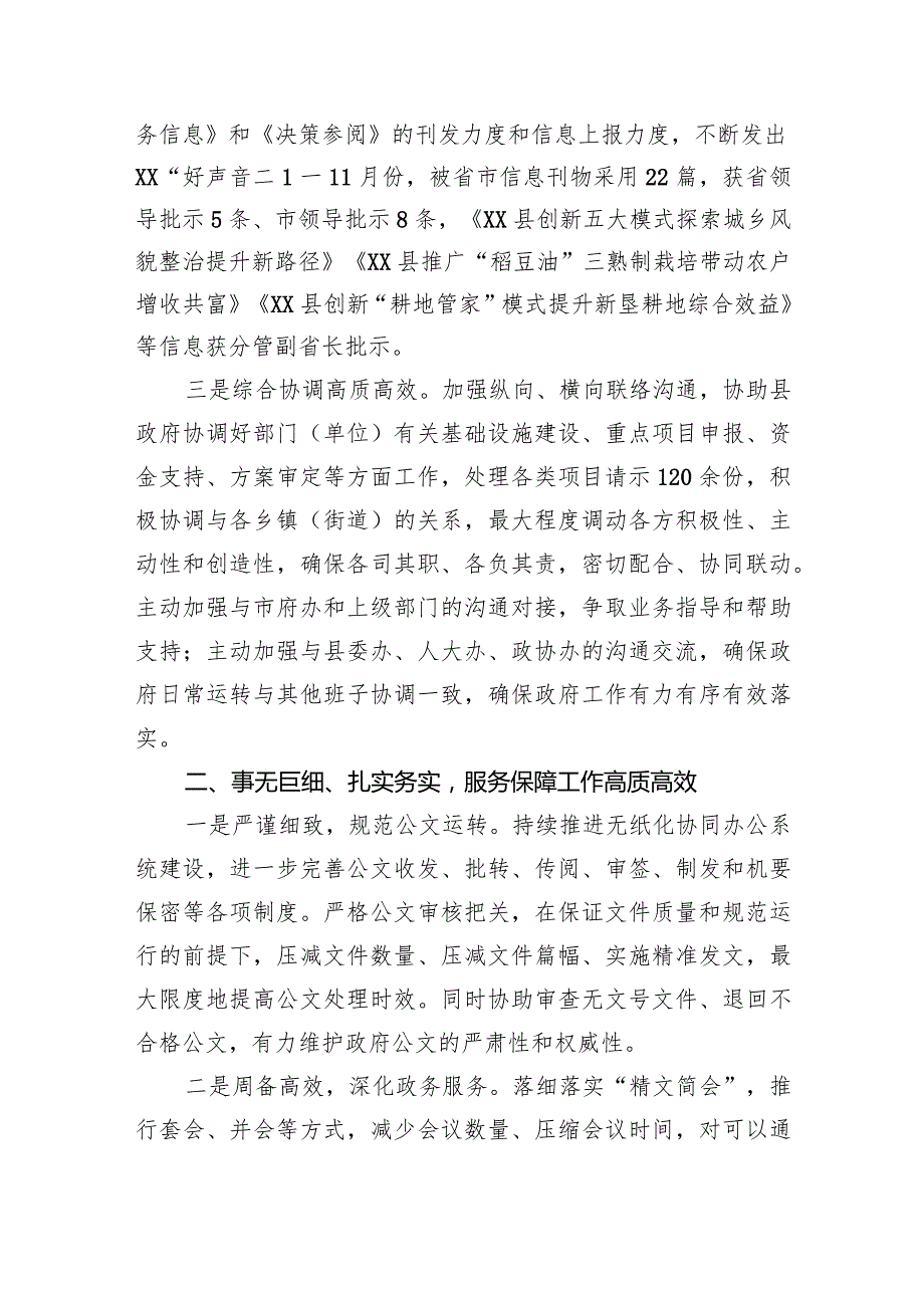2022县人民政府办公室工作总结.docx_第2页