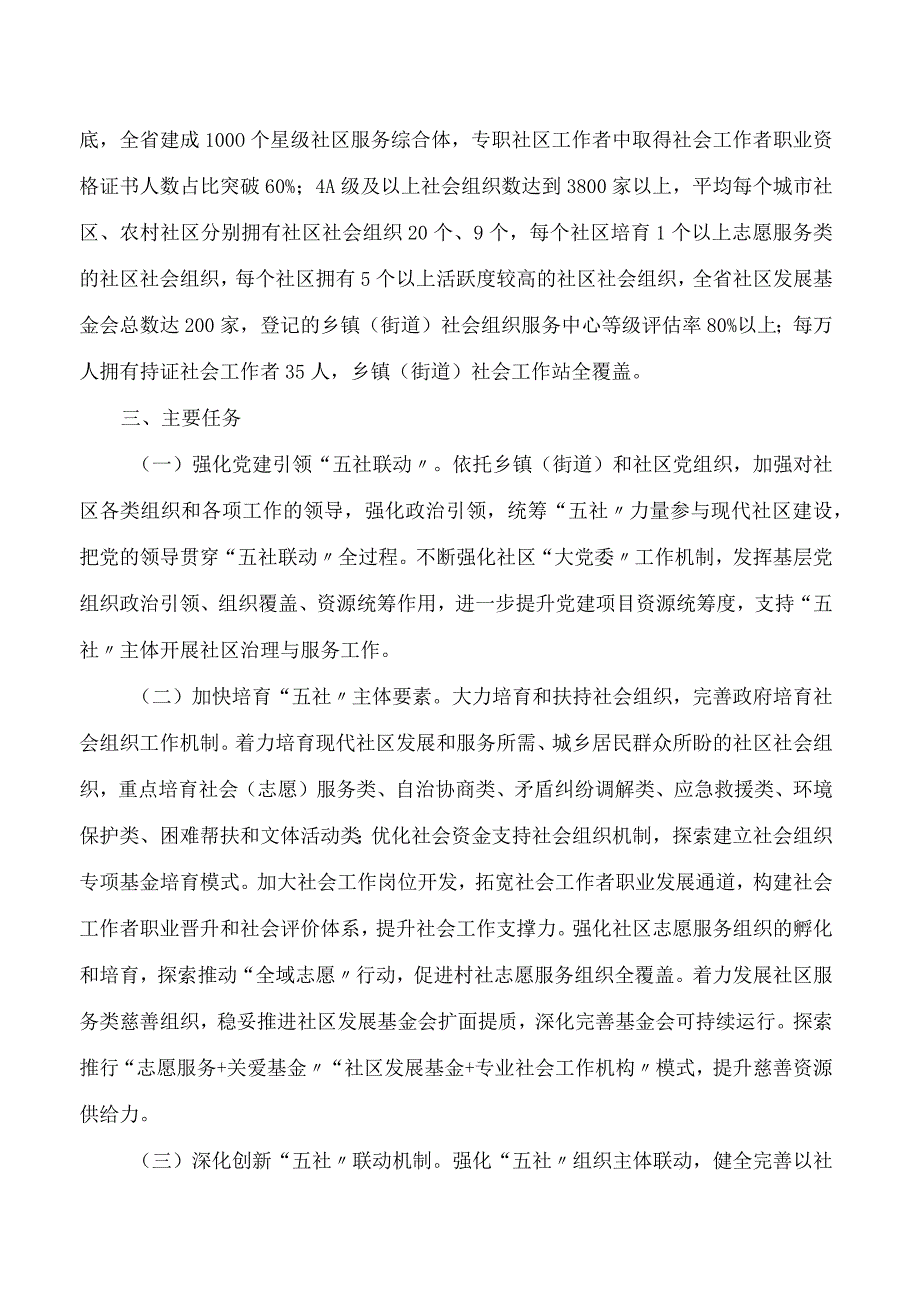 浙江省民政厅关于推进“五社联动”提质增效助力现代社区建设的意见(FBMCLI.12.7335928).docx_第2页