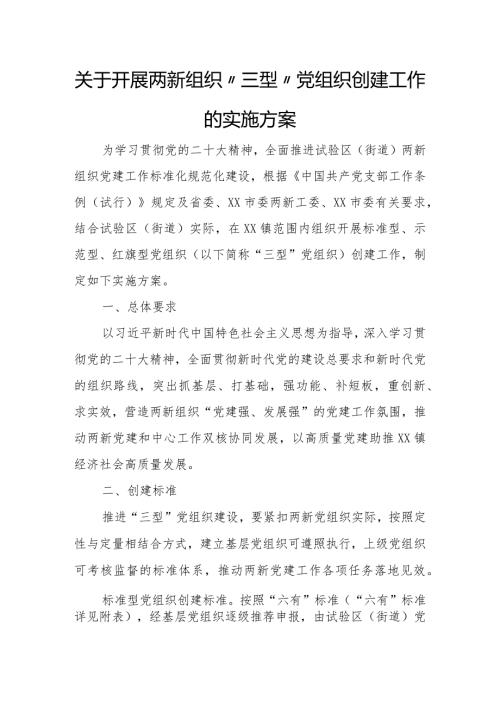 关于开展两新组织“三型”党组织创建工作的实施方案.docx