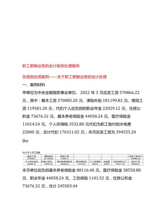 职工薪酬业务的会计账务处理案例.docx