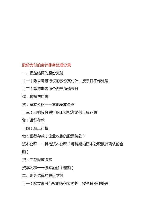 股份支付的会计账务处理分录.docx