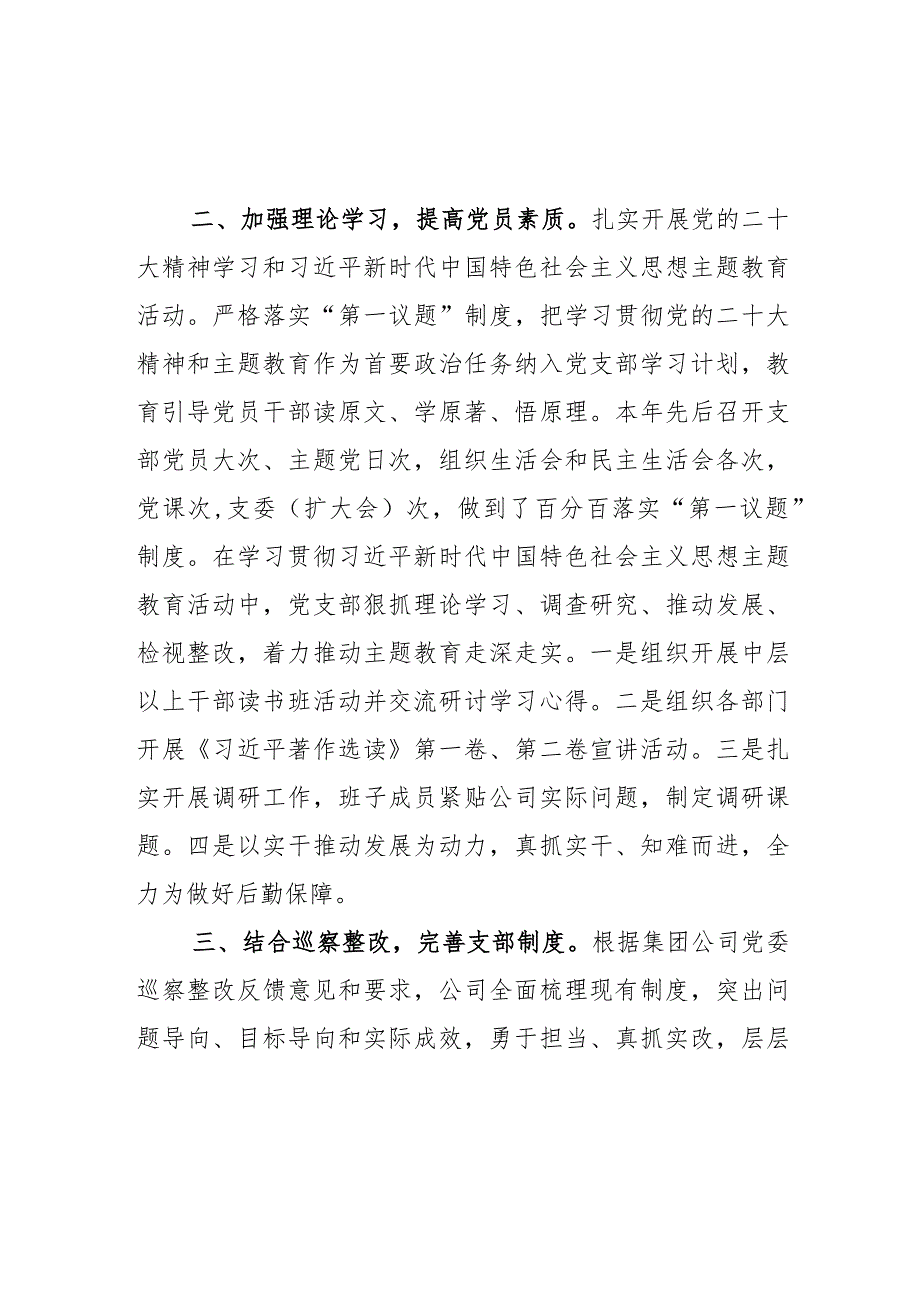 2023年公司支部党建工作总结(1).docx_第2页