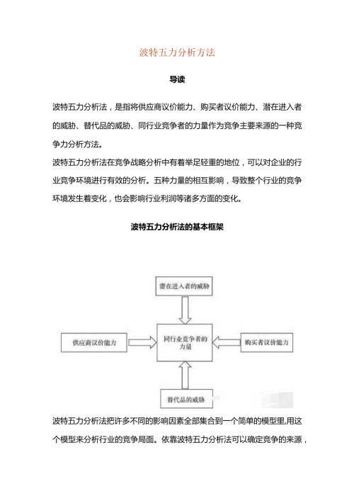 波特五力分析方法.docx