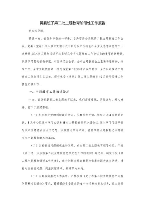 党委班子第二批主题教育阶段性工作报告.docx