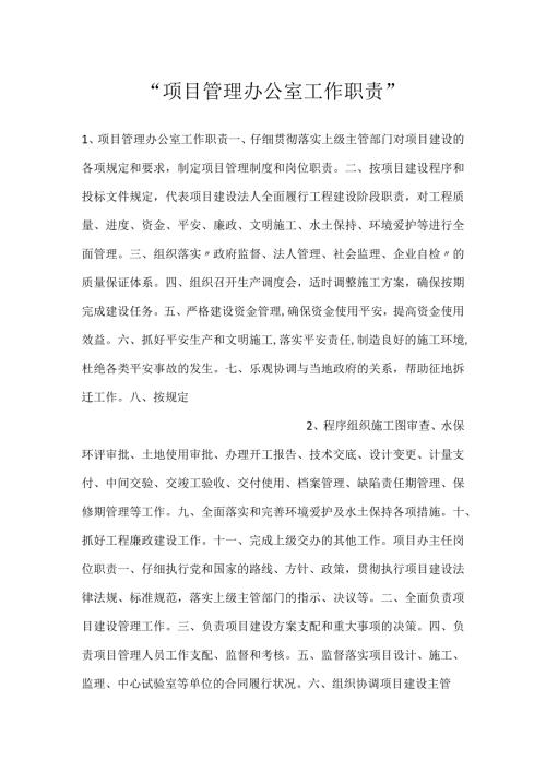 项目管理办公室工作职责.docx