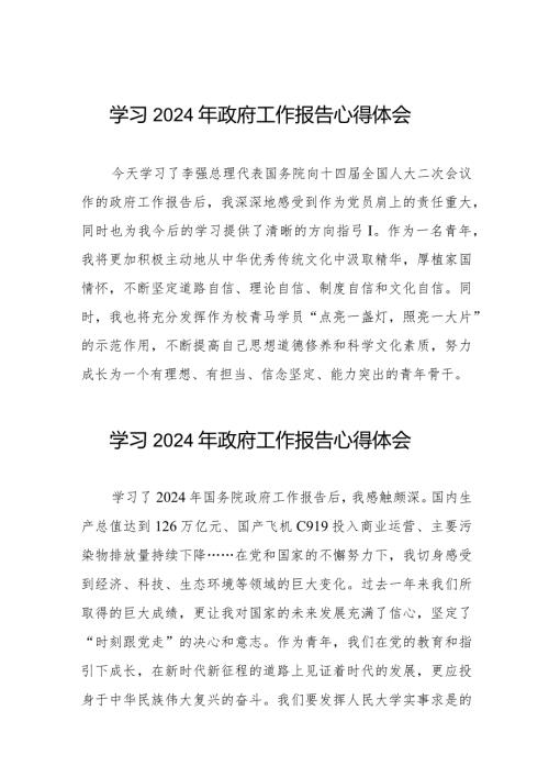 2024年两会《政府工作报告》的心得体会十五篇.docx
