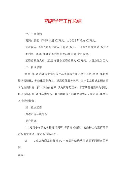 药店半年工作总结.docx