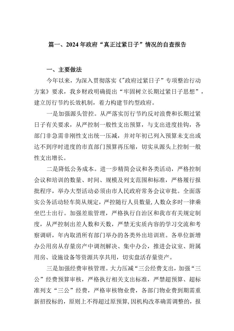2024年政府“真正过紧日子”情况的自查报告（共13篇）.docx_第3页