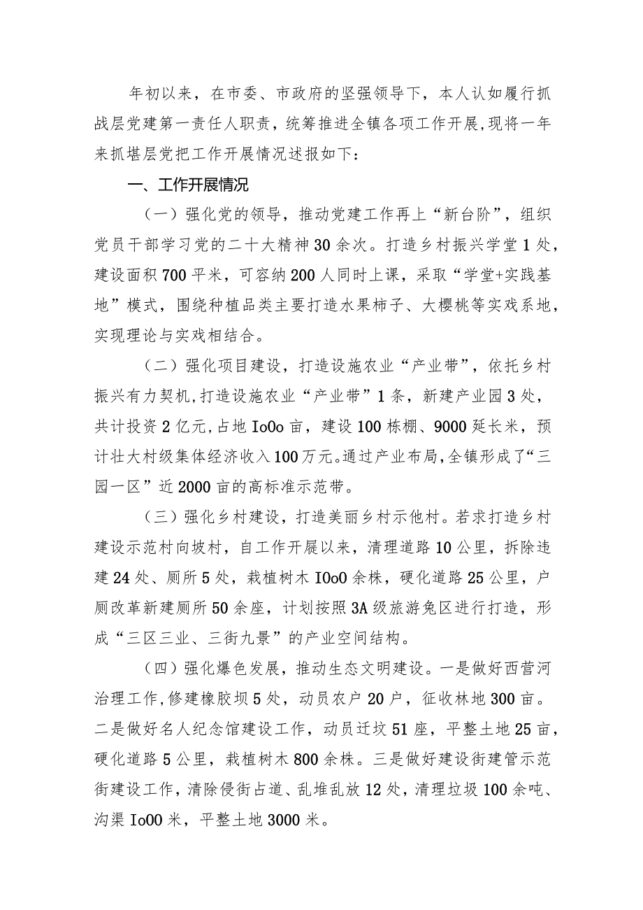 乡镇抓基层党建工作述职15篇供参考.docx_第2页