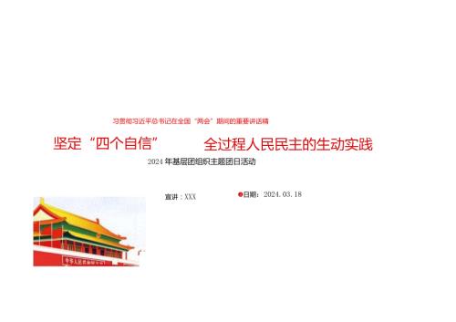 2024年坚定“四个自信”全过程人民民主的生动实践团组织主题团日活动.docx