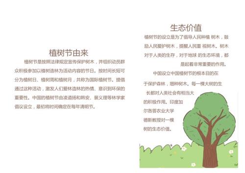 绿色可爱卡通风植树节手抄报模板.docx