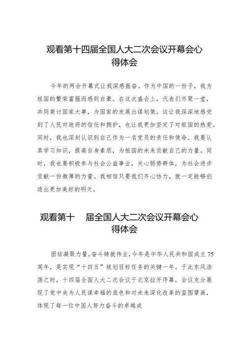 观看2024年第十四全国人大二次会议开幕会心得体会五十篇.docx