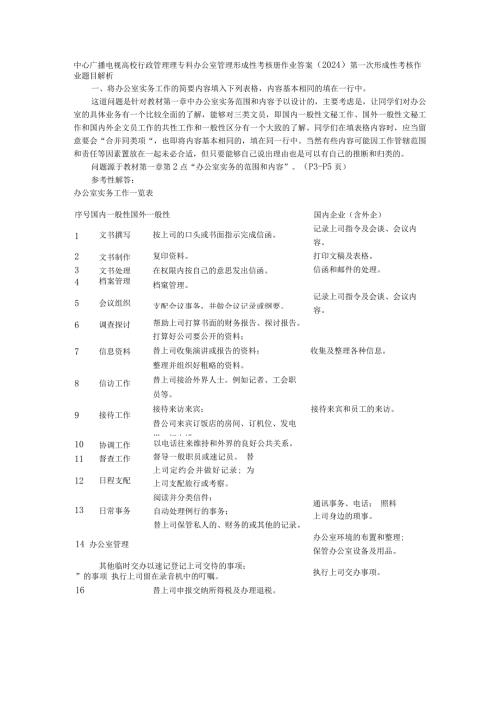 2024电大作业办公室管理形成性考核册作业答案好.docx