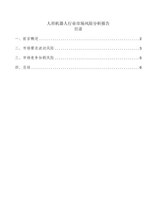 人形机器人行业市场风险分析报告.docx
