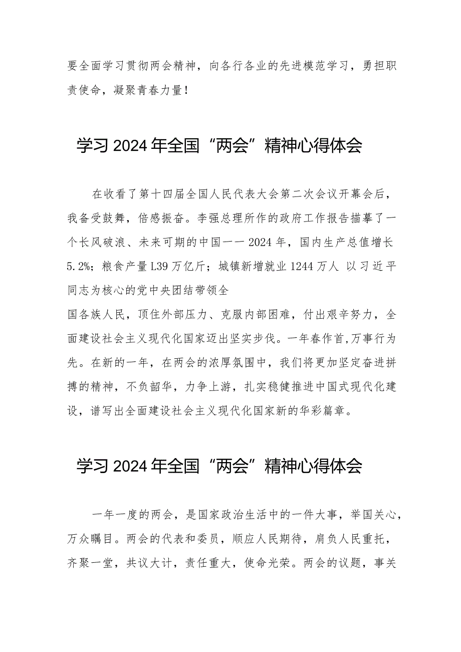 学习贯彻2024年两会精神的心得体会二十篇.docx_第2页