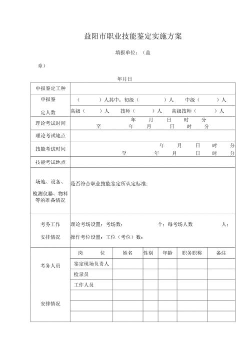 益阳市职业技能鉴定实施方案.docx