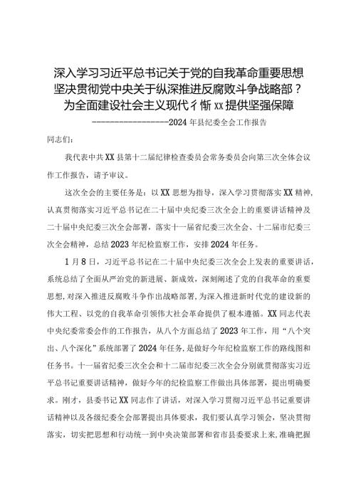 2024年县纪委全会工作报告.docx
