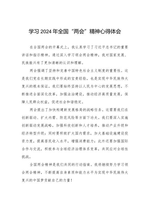 2024全国两会精神学习感悟30篇.docx
