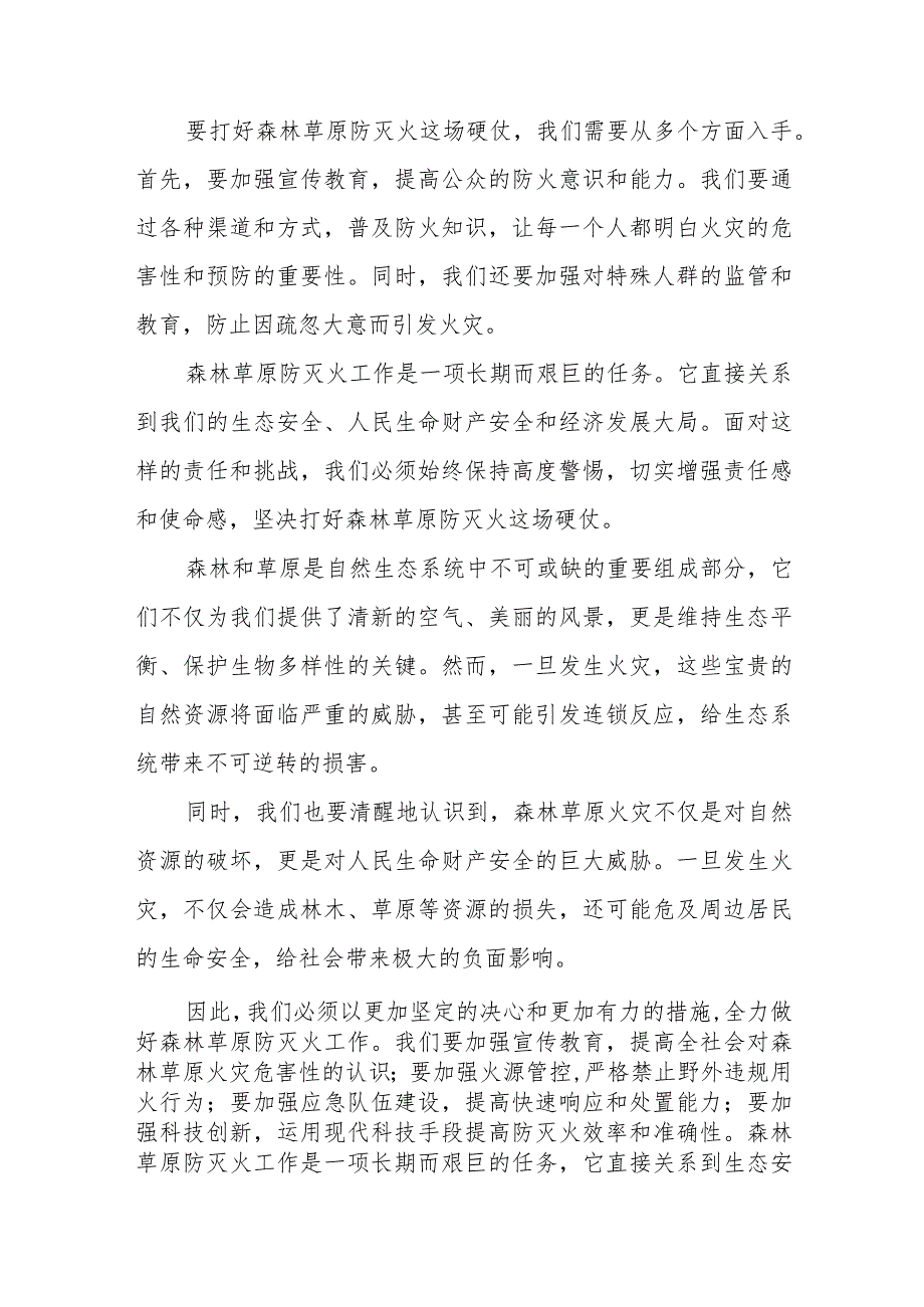 市长在2024年全国全省季森林草原防灭火工作电视电话会议后的强调讲话.docx_第2页