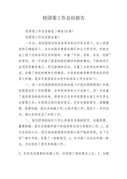 校团委工作总结报告.docx