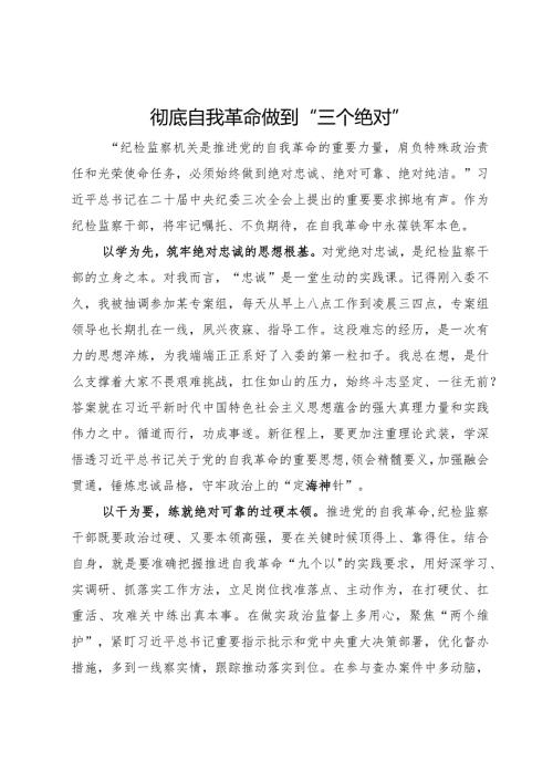 学习自我革命论述心得体会与研讨发言（四篇）.docx