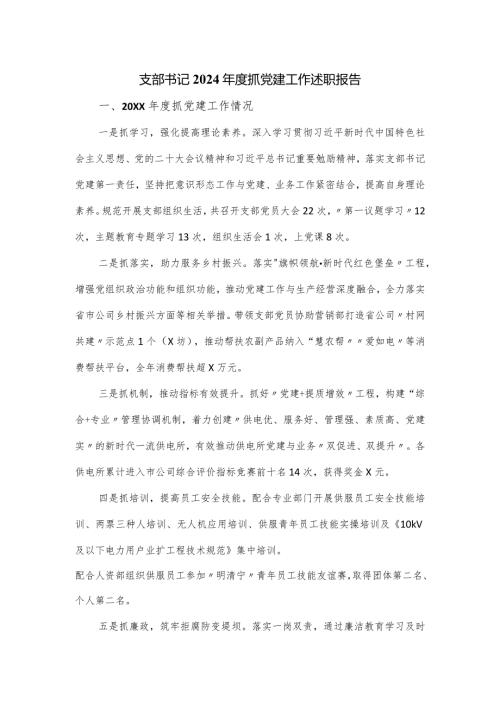 支部书记2024抓党建工作述职报告.docx