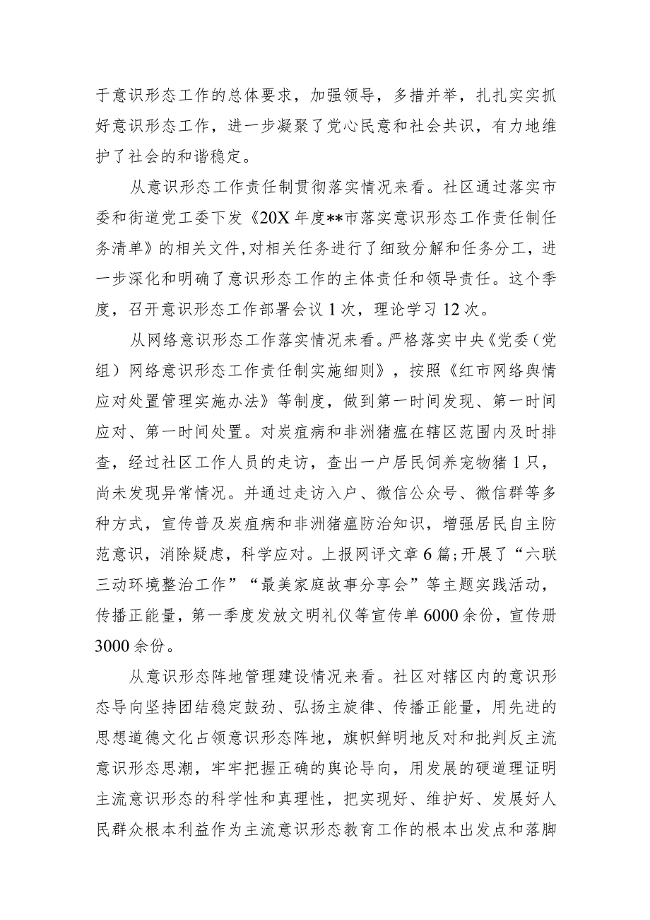 2024社区季度意识形态工作分析研判报告13篇（精选版）.docx_第2页