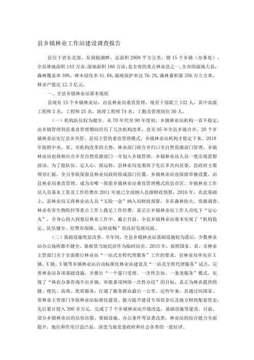 县乡镇林业工作站建设调查报告(1).docx