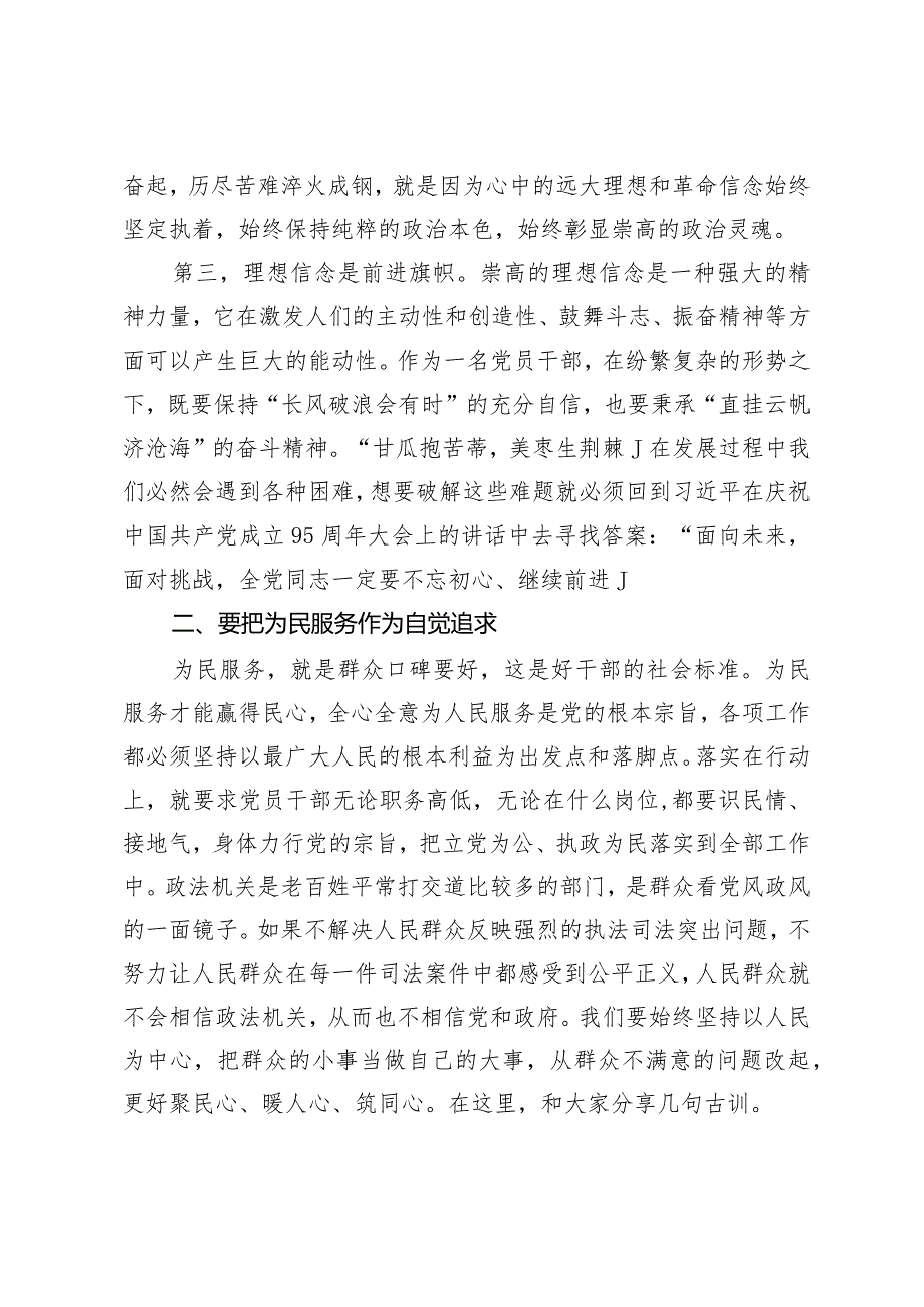 县区委书记主题党日党课讲稿：恪守“五好标准”打造政法铁军(1).docx_第3页