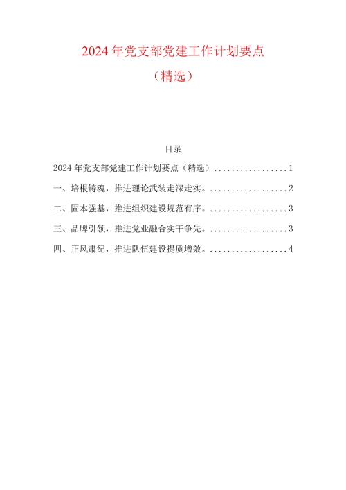 2024年党支部党建工作计划要点（精选）.docx