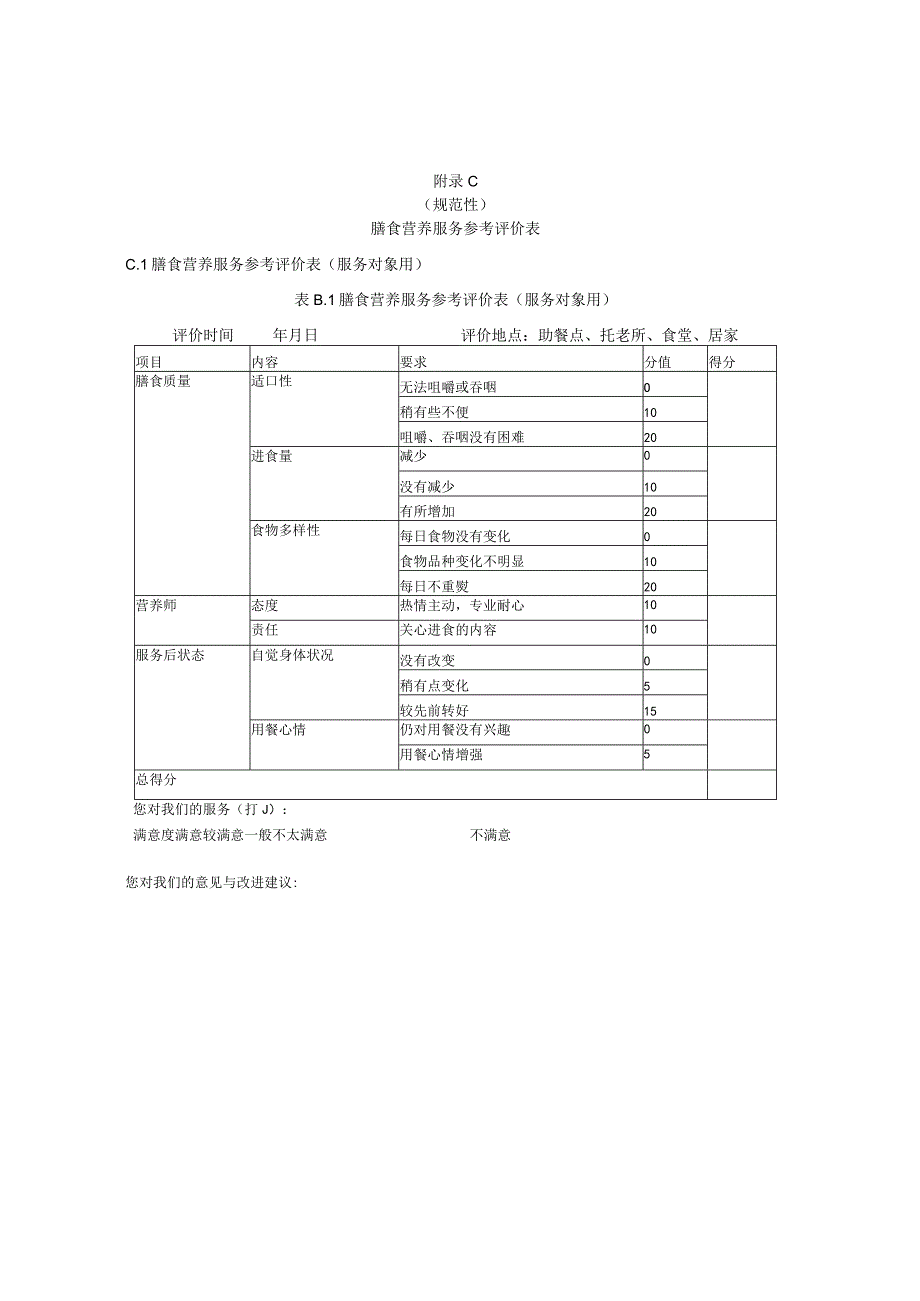 微型营养风险筛查评定量表（短问卷）（MNASF）、老年人食物摄入推荐表、居家膳食营养服务参考评价表.docx_第3页