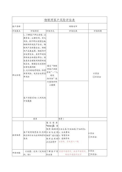 物联网客户风险评估表.docx