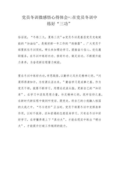 党员冬训微感悟心得体会.docx