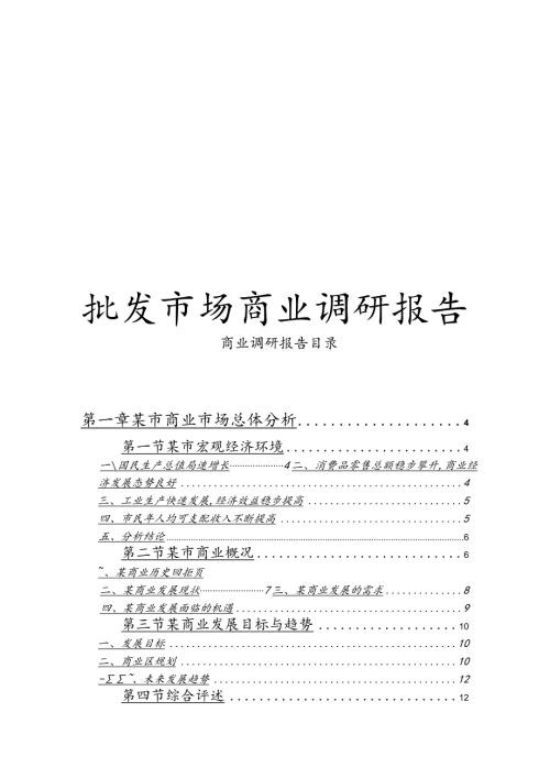 批发市场商业调研报告书.docx