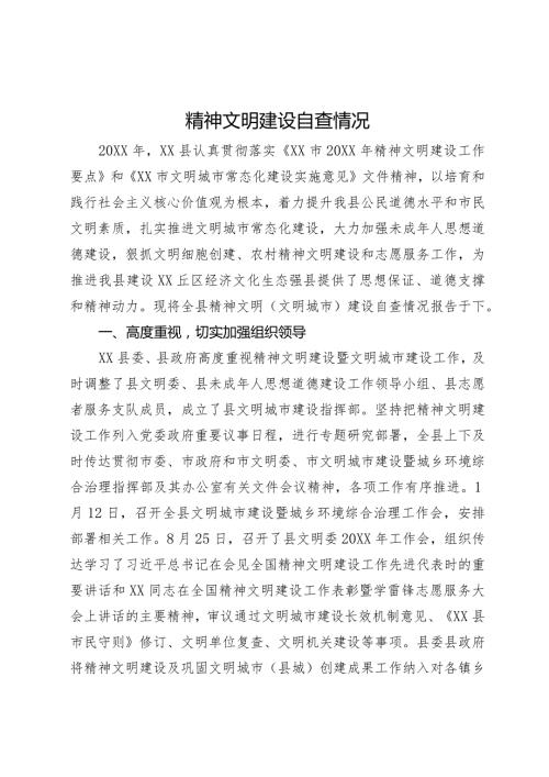 精神文明建设自查情况(1).docx