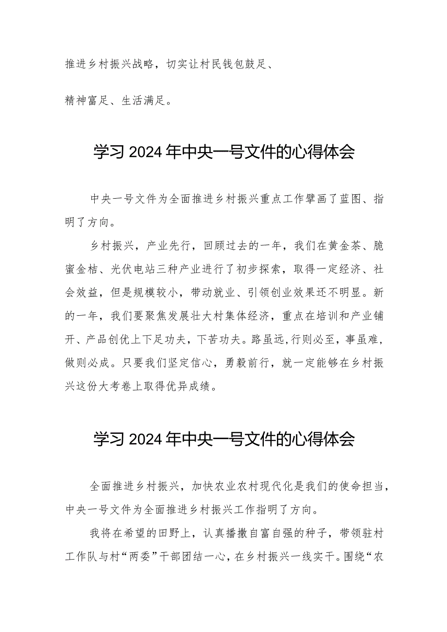 驻村干部关于2024年中央一号文件的学习体会22篇.docx_第2页