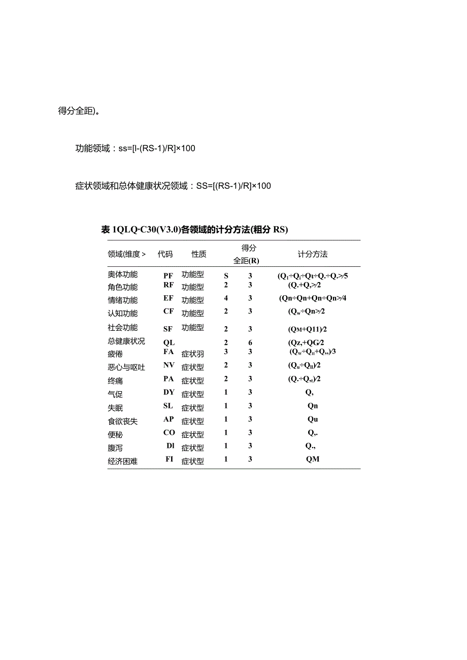 EORTCQLQ—C30中文版计分方法.docx_第2页