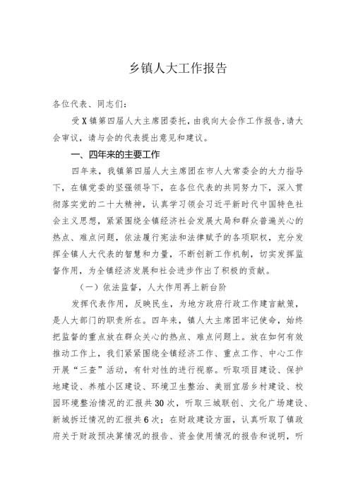 乡镇人大工作报告(1).docx