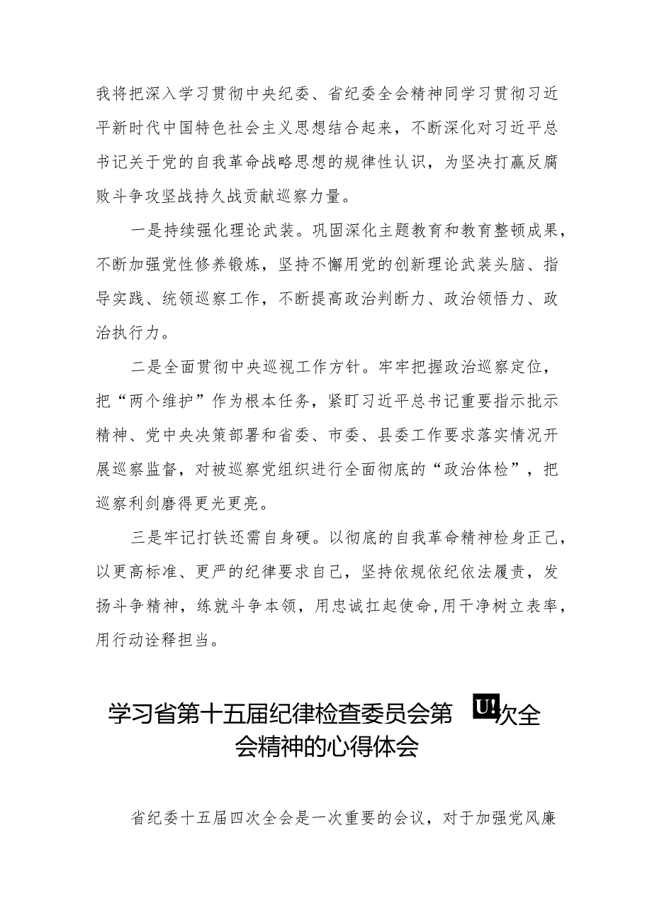2024年江西省纪委十五四次全会精神心得体会交流发言二十二篇.docx_第3页