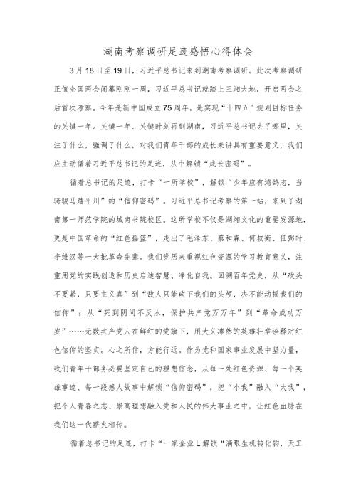 湖南考察调研足迹感悟心得体会.docx