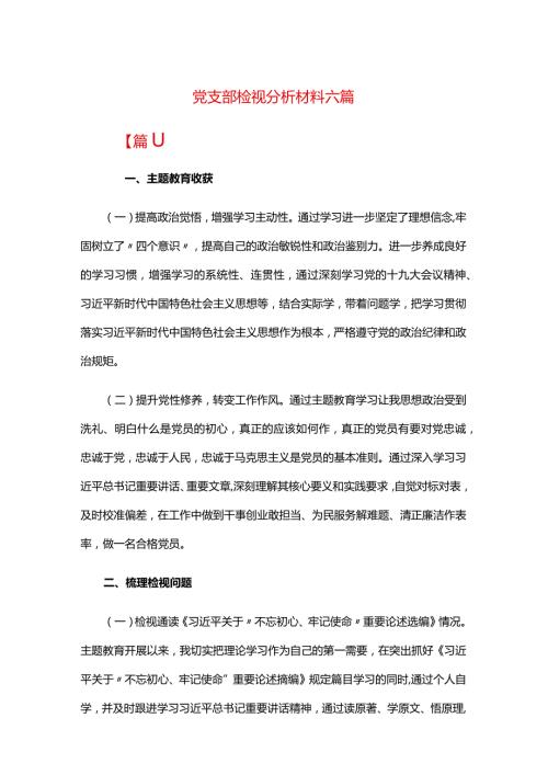 党支部检视分析材料六篇.docx