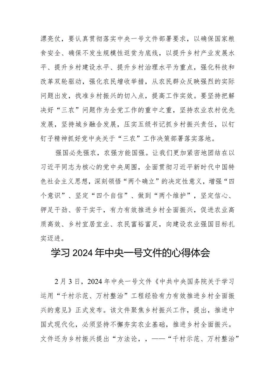 2024年中央一号文件的心得体会优秀范文十四篇.docx_第3页