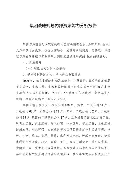 集团战略规划内部资源能力分析报告.docx