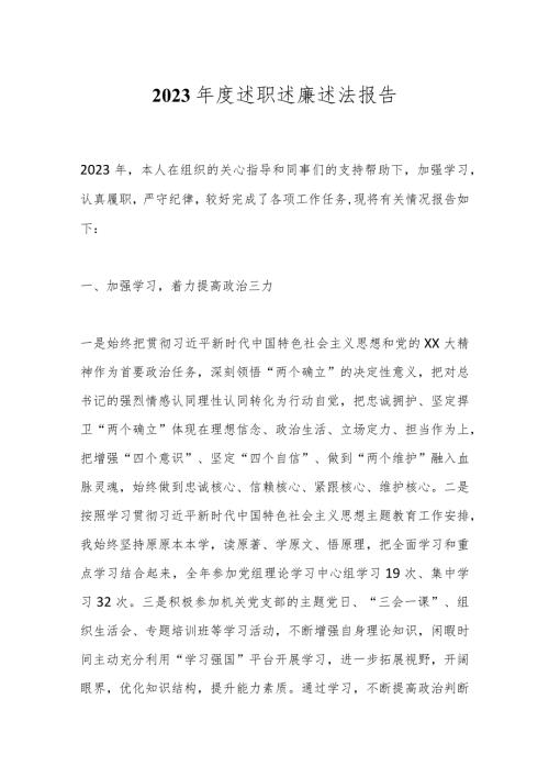 2023述职述廉述法报告.docx