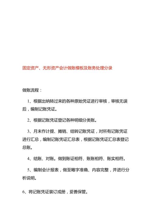 固定资产、无形资产会计做账模板及账务处理分录.docx