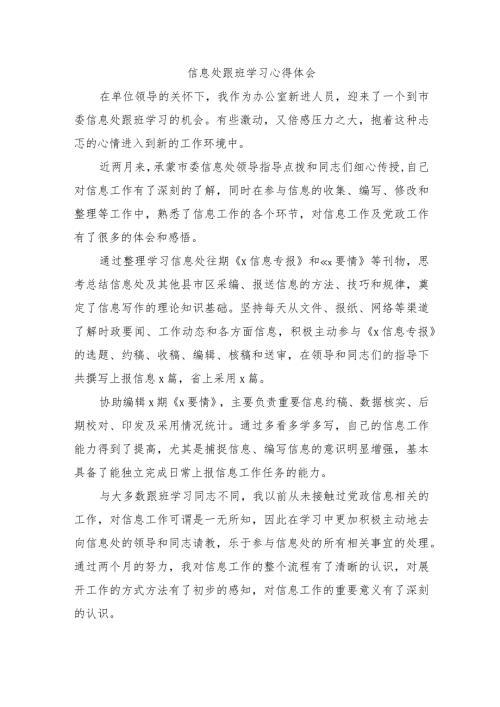 信息处跟班学习心得体会.docx