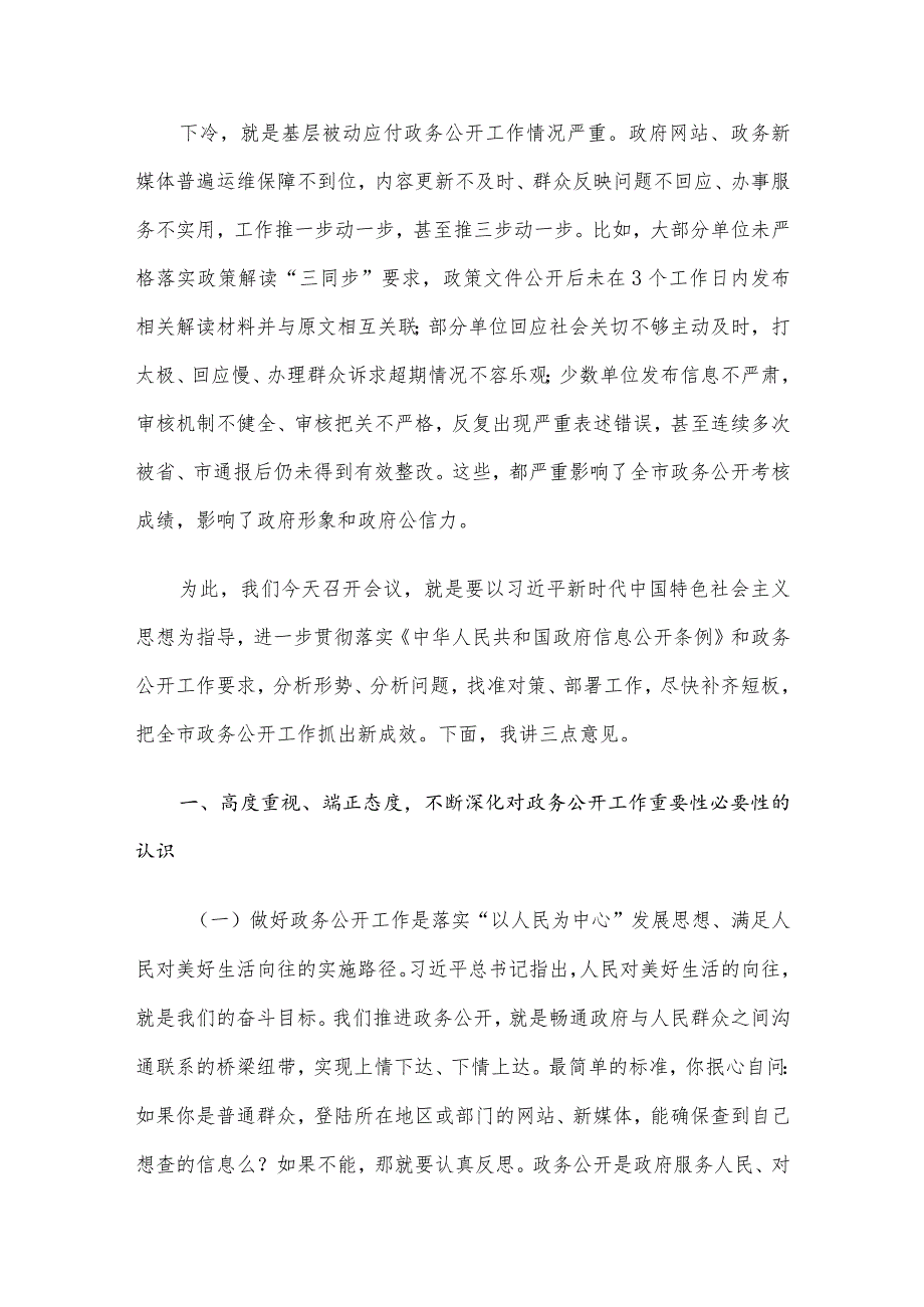 全市政府系统政务公开工作电视电话会议讲话(1).docx_第2页